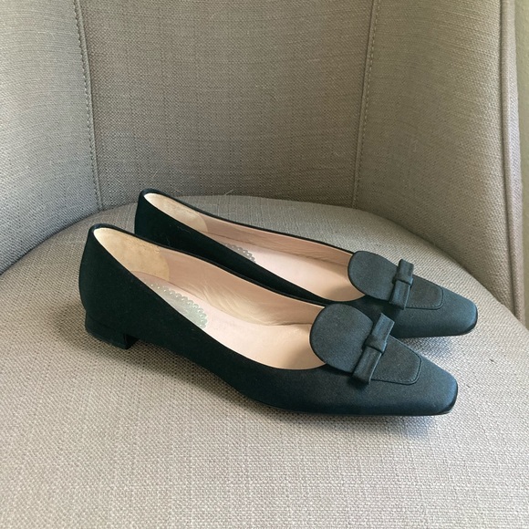 Prada Ballet Black Bow Flats 37 - Picture 2 of 14